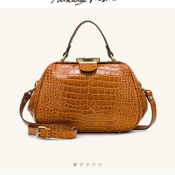 Patricia Nash Brown Gracchi Frame Tooled Leather Satchel Crossbody Bag STUNNING! - Picture 10 of 11